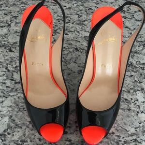 Louboutins Tricolor Leather Flo Sling 150 Pumps